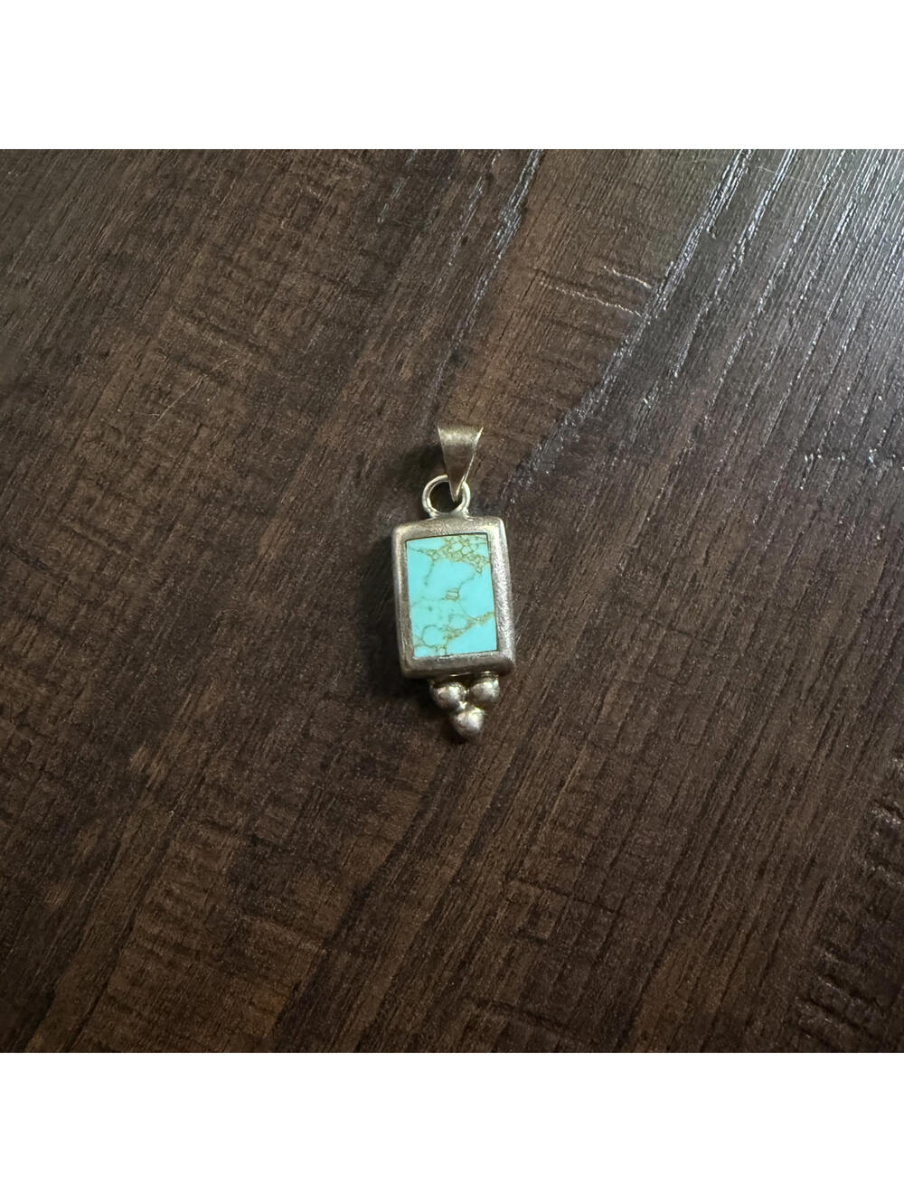 Vintage ATI 925 Mexico Sterling Silver Pendant Turquoise Southwest Western